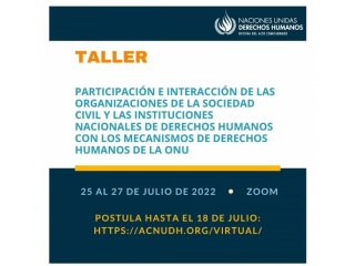 Taller sobre la participación e interacción de las organizaciones de la sociedad civil y las Instituciones Nacionales de Derechos Humanos con los Mecanismos de Derechos Humanos de las Naciones Unidas 